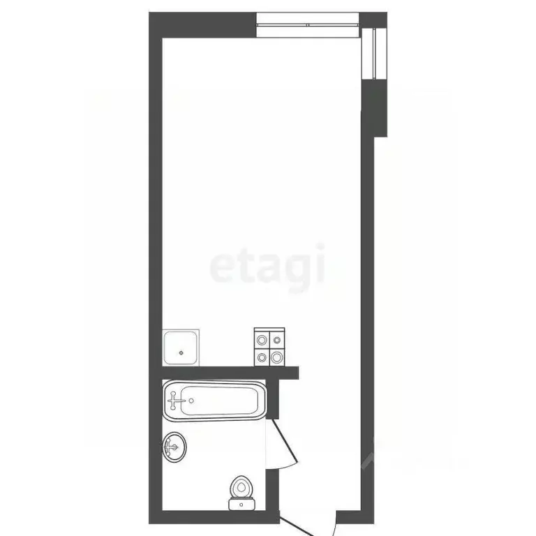 Студия Кемеровская область, Кемерово ул. Гагарина, 108 (23.3 м) - Фото 2