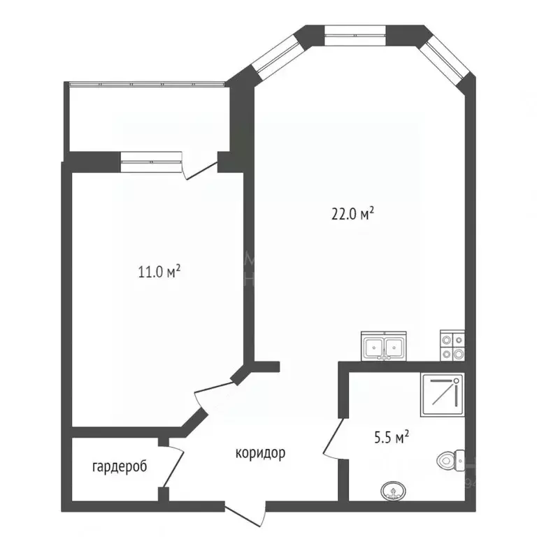 1-к кв. Тюменская область, Тюмень ул. Циолковского, 7к1 (45.8 м) - Фото 2
