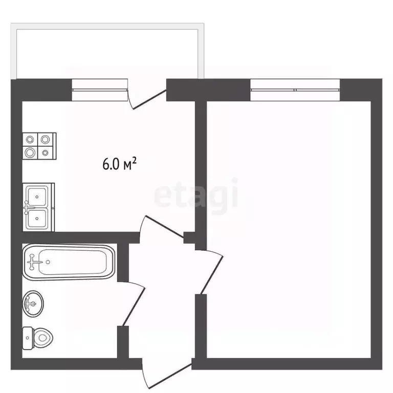 1-к кв. Московская область, Клин Майданово мкр, 1к2 (27.4 м) - Фото 1