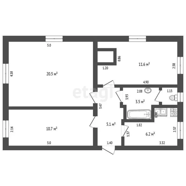 Квартира, 3 комнаты, 58 м - Фото 1
