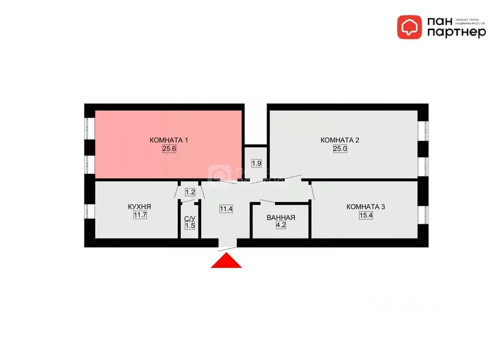 Комната Санкт-Петербург Мичуринская ул., 19 (25.6 м) - Фото 2
