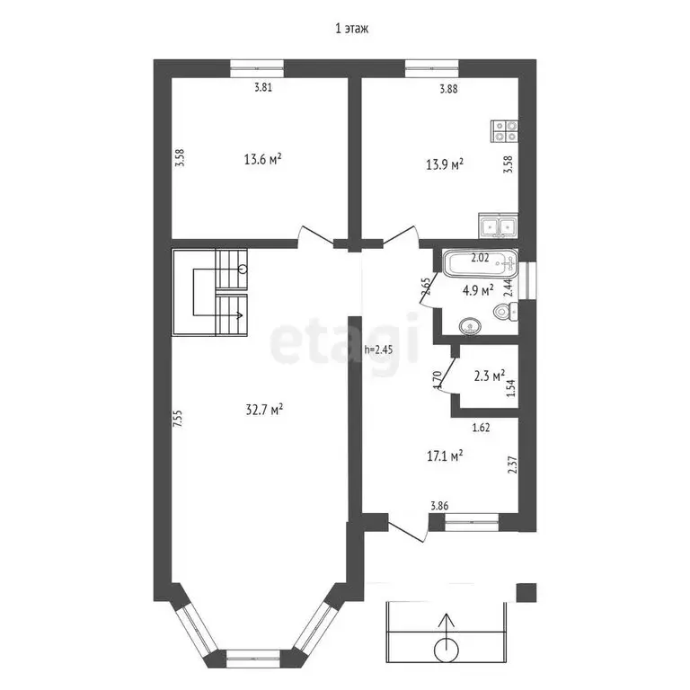 Дом в Добровское сельское поселение, село Заречное, Гаражная улица ... - Фото 2