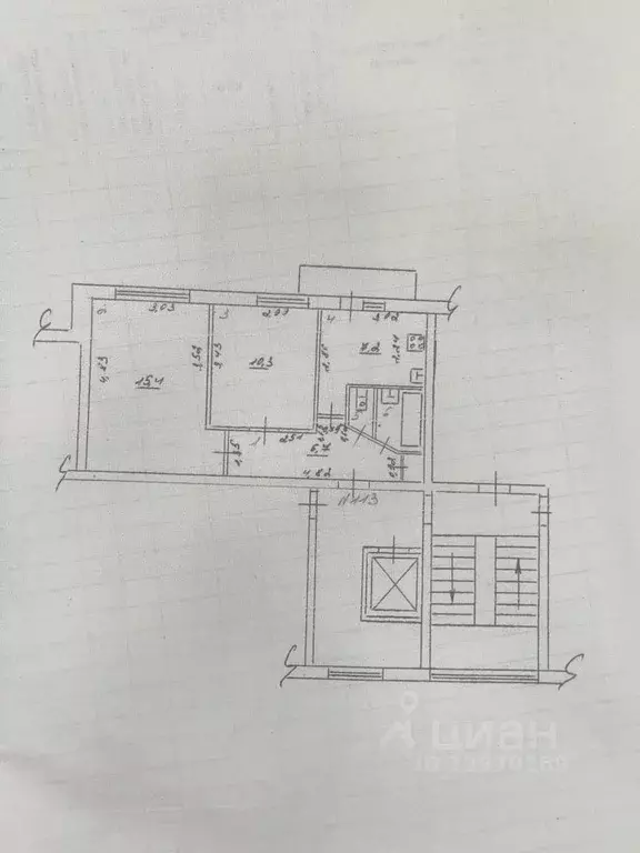 2-к кв. Самарская область, Сызрань ул. Карла Либкнехта, 17 (43.2 м) - Фото 2