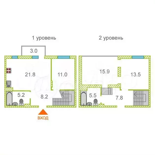 3-к. квартира, 76,6 м, 7/8 эт. - Фото 0