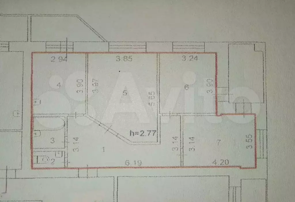 3-к. квартира, 77,4 м, 3/9 эт. - Фото 0