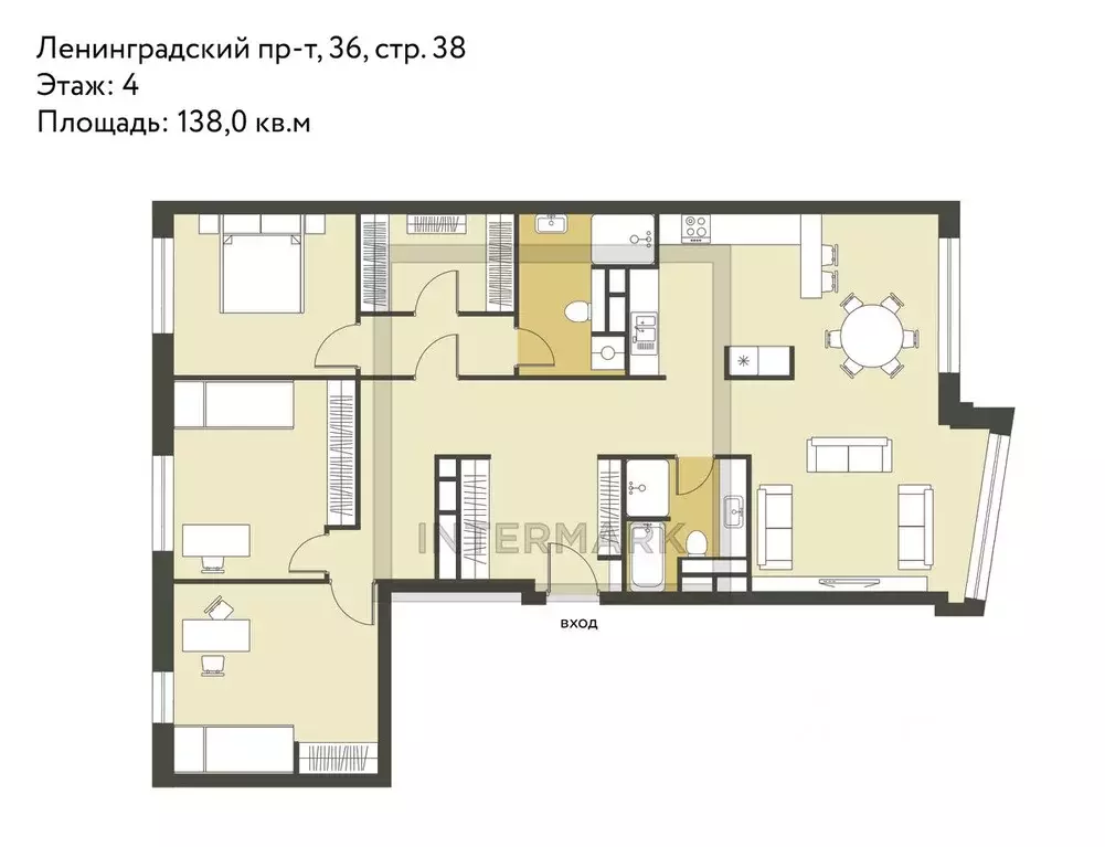 4-к кв. Москва Ленинградский просп., 36с38 (138.0 м) - Фото 2