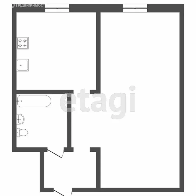 1-комнатная квартира: Тюмень, улица 50 лет Октября, 51 (30.8 м) - Фото 0