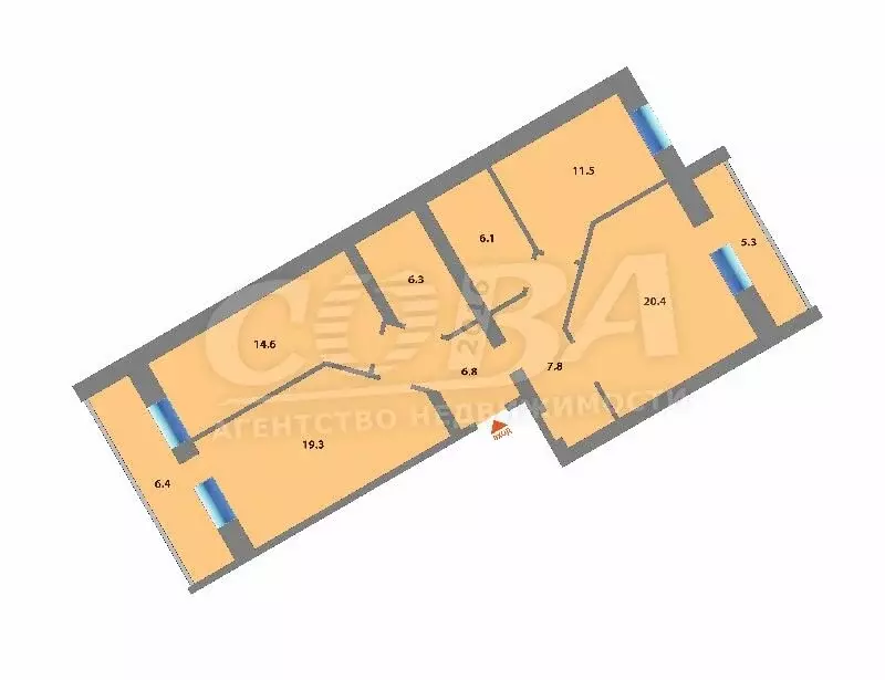 3-комнатная квартира: Тюмень, улица Газовиков, 33 (93 м) - Фото 2