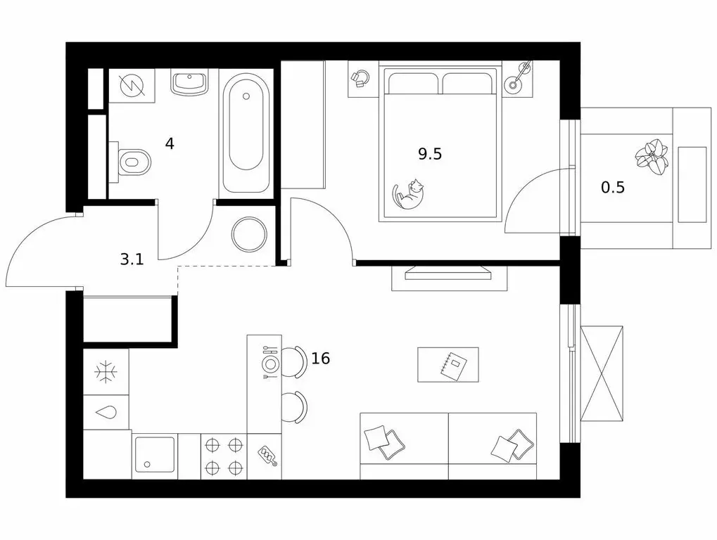 1-комнатная квартира: Зеленоград, 22-й микрорайон, ЖК Зелёный Парк, ... - Фото 1