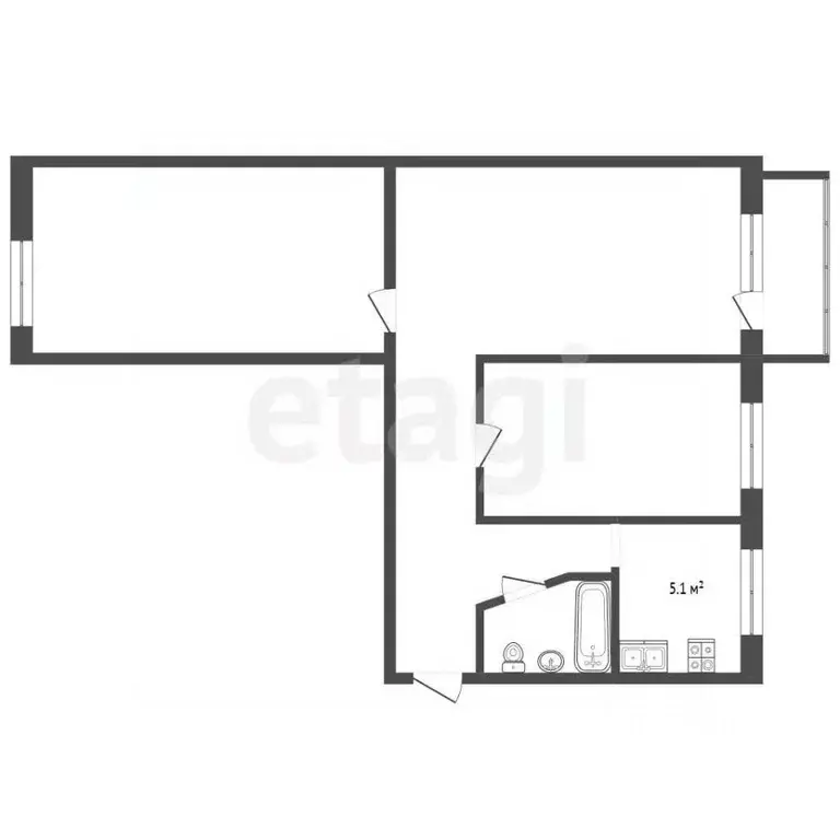3-к кв. Хабаровский край, Ванино рп ул. 7-я Линия, 3 (59.0 м) - Фото 2