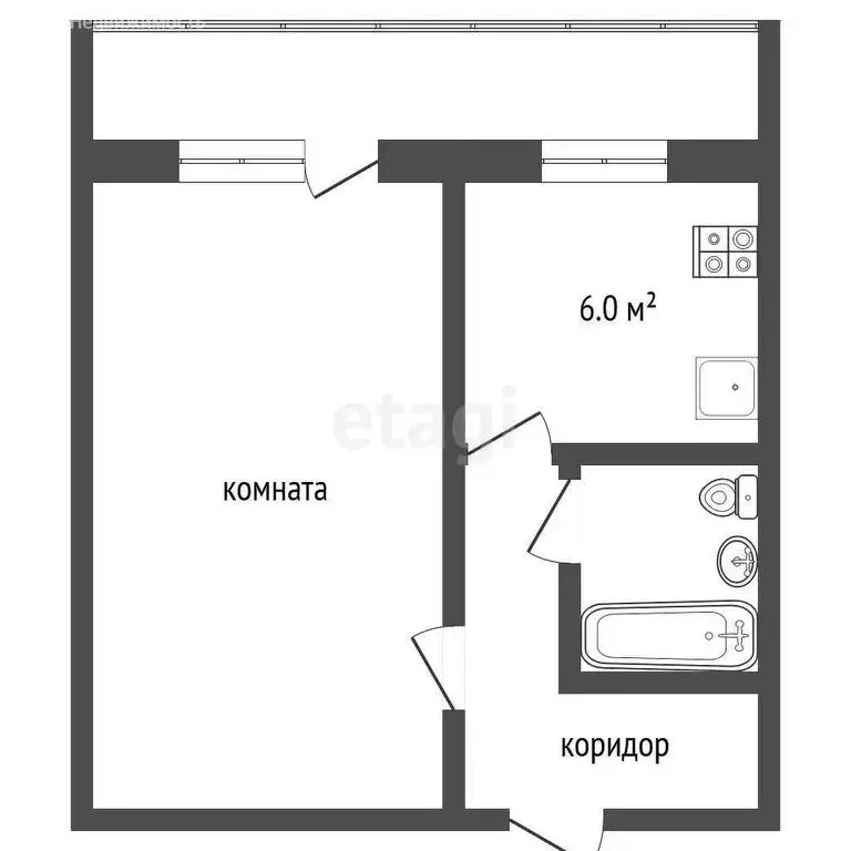 1-комнатная квартира: Томск, Береговая улица, 21 (34.5 м) - Фото 0