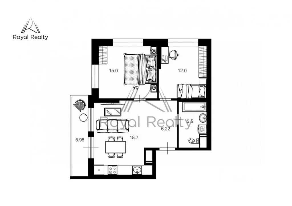 2-к кв. Санкт-Петербург бул. Головнина, 3к1 (59.0 м) - Фото 2