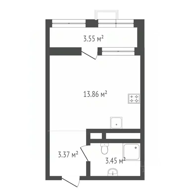 Студия Новосибирская область, Новосибирск Красный просп., 323 (23.3 м) - Фото 1