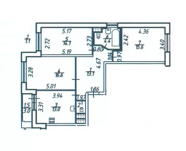 3-к кв. Санкт-Петербург ул. Кустодиева, 3к2 (82.6 м) - Фото 1