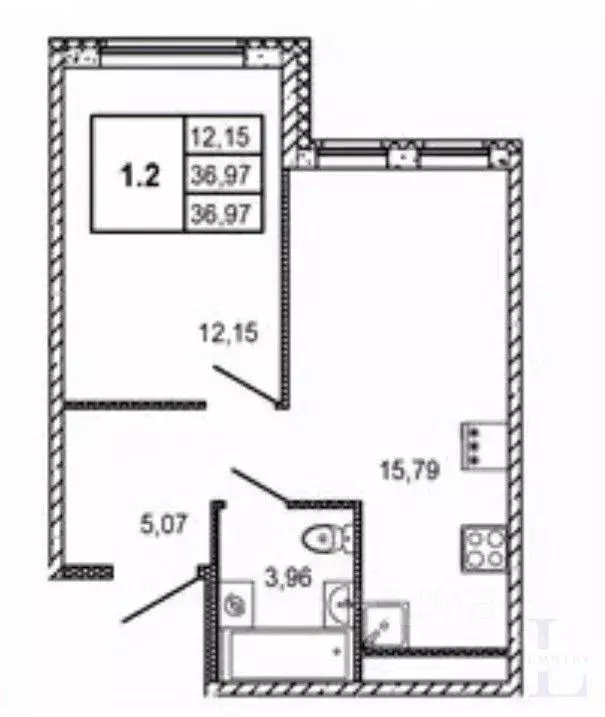 1-к кв. Ленинградская область, Мурино Всеволожский район, ул. Шоссе в ... - Фото 2