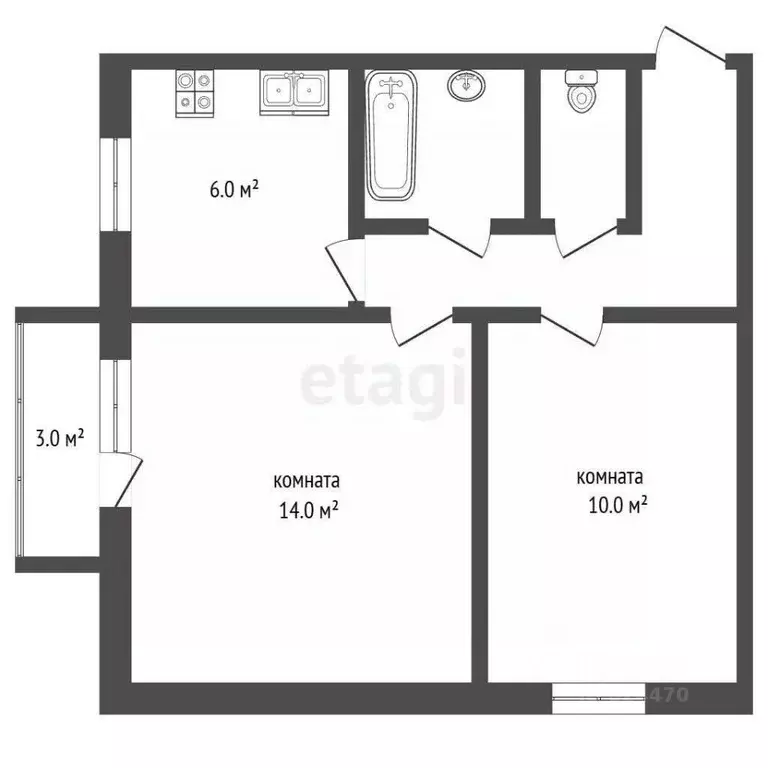 2-к кв. Московская область, Воскресенск городской округ, Хорлово пгт ... - Фото 2