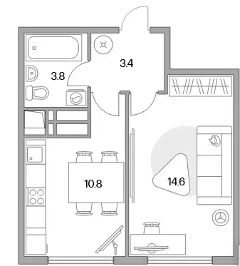 Продаётся 1-к квартира, 33 м - Фото 1