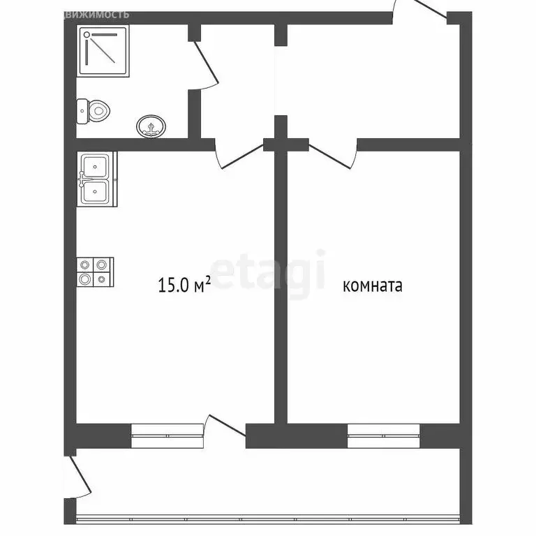 1-комнатная квартира: Симферополь, улица Трубаченко, 16Р (35 м) - Фото 1