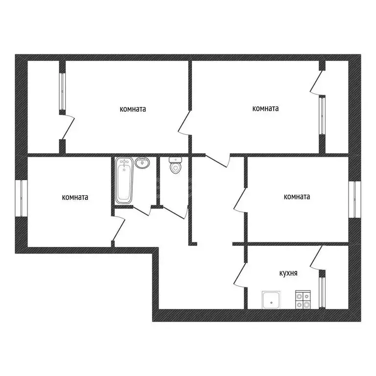 4-комнатная квартира: Кириши, проспект Героев, 2 (91 м) - Фото 1