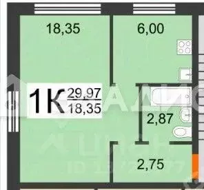 1-к кв. Нижегородская область, Дзержинск ул. Гайдара, 60 (30.8 м) - Фото 2