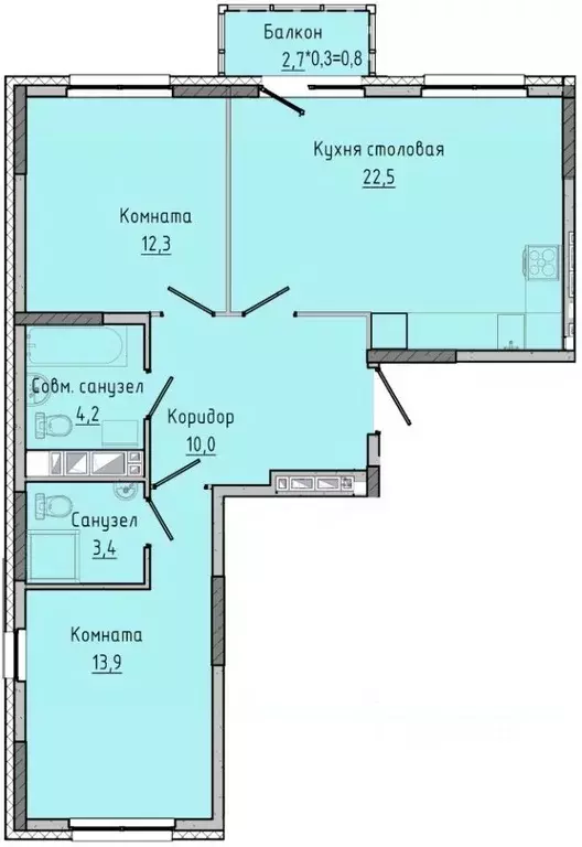 2-к кв. Удмуртия, Ижевск Ракетный жилрайон, 3-й мкр, Умные Кварталы ... - Фото 1