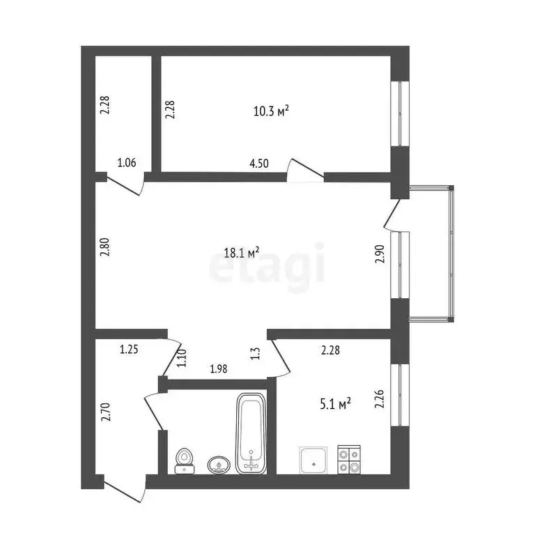2-комнатная квартира: Новокузнецк, улица Кирова, 35А (42 м) - Фото 0