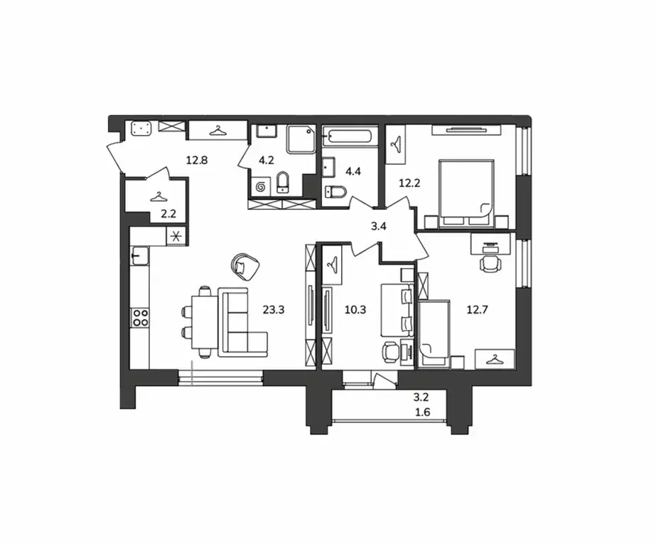 Продаётся 3-к квартира, 87.1 м - Фото 0