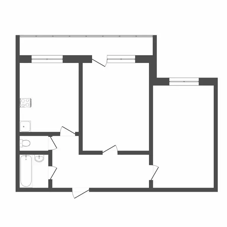 2-комнатная квартира: Тюмень, Пролетарская улица, 118 (46.8 м) - Фото 1