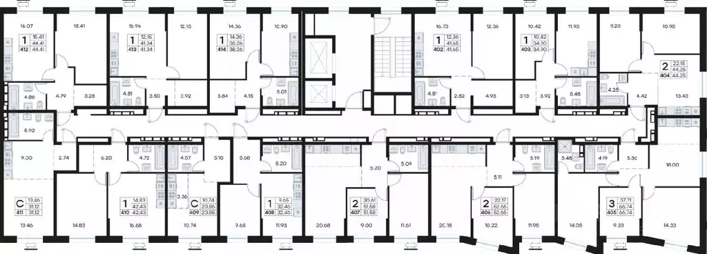 1-к кв. Приморский край, Владивосток Клуб 25 жилой комплекс, 1 (32.46 ... - Фото 1