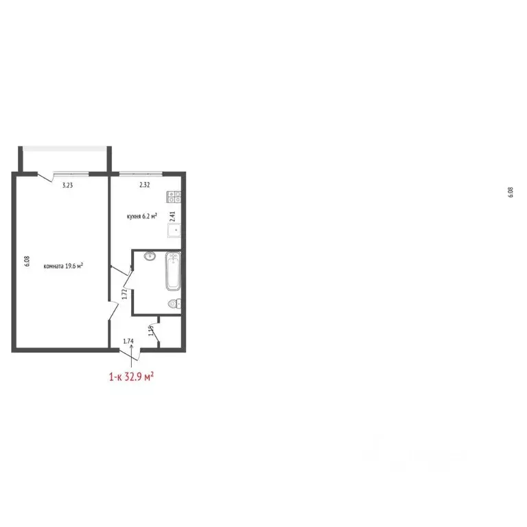 1-к кв. Свердловская область, Екатеринбург ул. Московская, 225/1 (32.9 ... - Фото 2