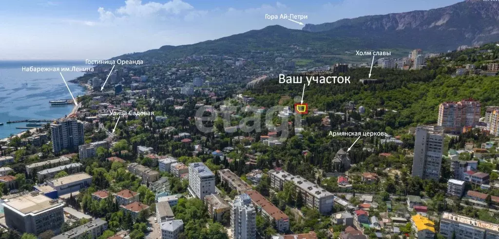 Участок в Крым, Ялта ул. Павленко, 8А (8.0 сот.) - Фото 1