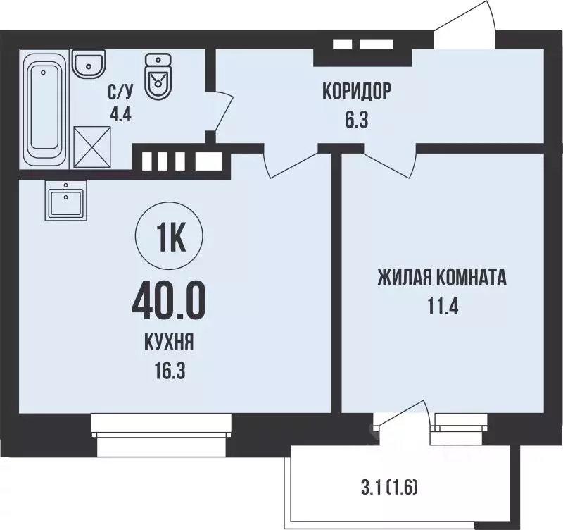 1-к кв. Новосибирская область, Новосибирск ул. Имени генерал-майора ... - Фото 1