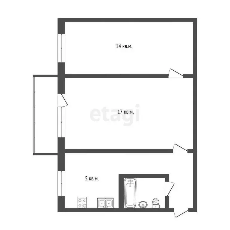 2-комнатная квартира: Псков, улица Лепешинского, 12 (44.1 м) - Фото 0