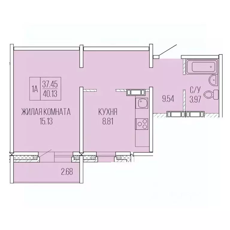 1-к кв. Архангельская область, Архангельск Карпогорская ул., 38 (40.13 ... - Фото 1