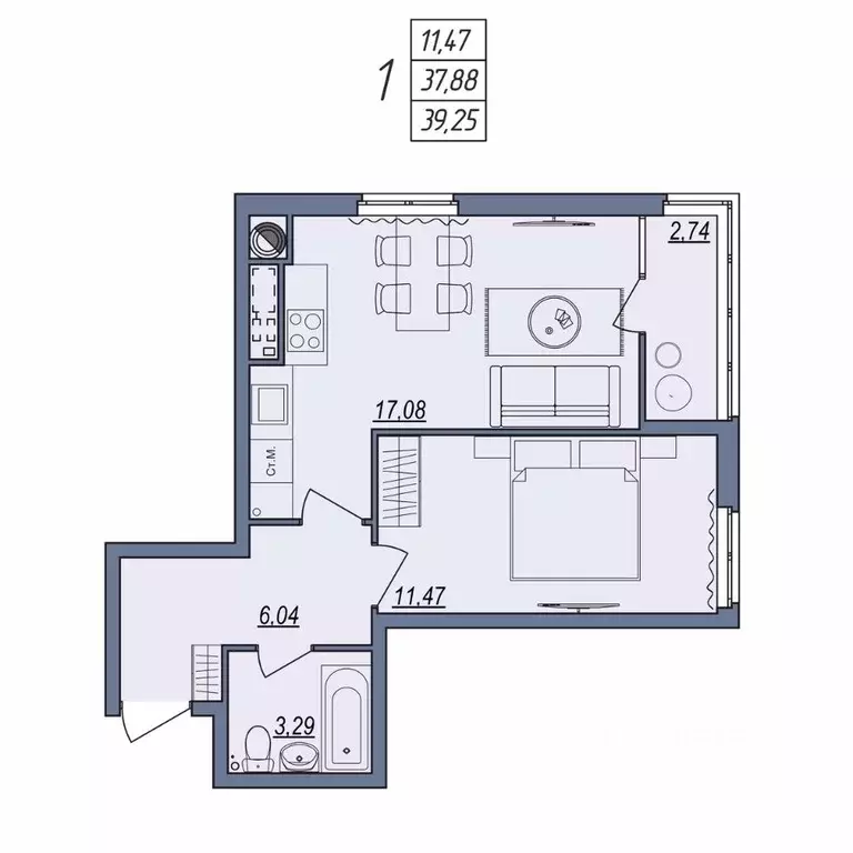 1-к кв. Волгоградская область, Волгоград ул. Тракторостроителей, 31/1 ... - Фото 1