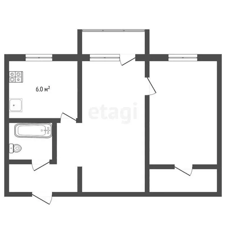 2-комнатная квартира: Волгореченск, улица имени 50-летия Ленинского ... - Фото 1