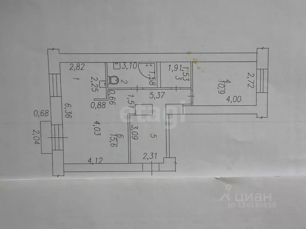 2-к кв. Кемеровская область, Новокузнецк ул. 25 лет Октября, 12 (54.0 ... - Фото 2
