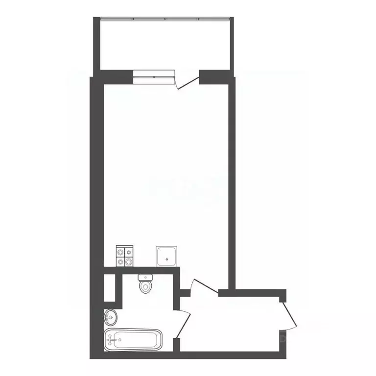 Студия Тульская область, Тула ул. Самоварная, 4 (25.3 м) - Фото 2