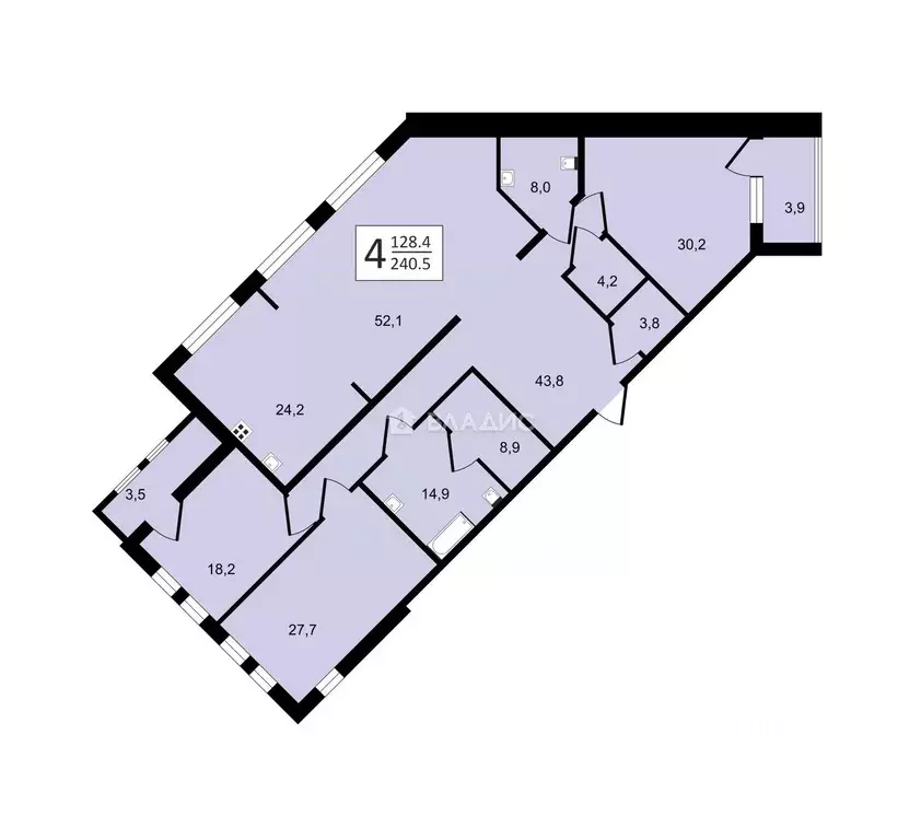 4-к кв. Нижегородская область, Нижний Новгород ул. Гоголя, 36А (240.5 ... - Фото 1