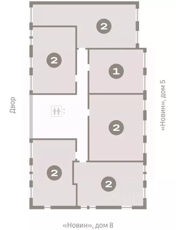 2-к кв. Ханты-Мансийский АО, Сургут 35-й мкр, Квартал Новин жилой ... - Фото 2