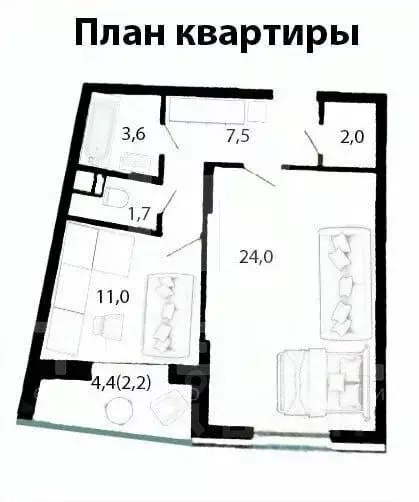 1-к кв. Санкт-Петербург ул. Жукова, 3 (49.8 м) - Фото 2