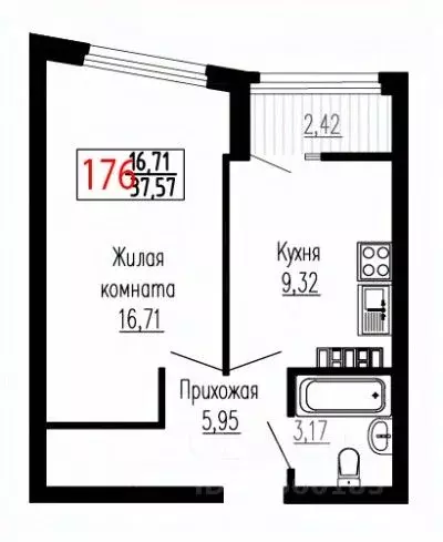 1-к кв. Свердловская область, Екатеринбург ул. Лыжников, 3 (37.4 м) - Фото 0