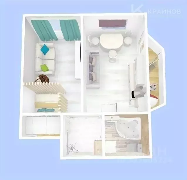 1-к кв. Воронежская область, Воронеж ул. Карла Маркса, 67/1 (45.0 м) - Фото 1