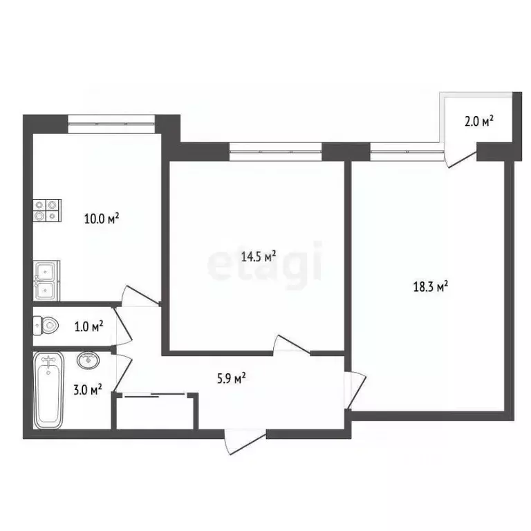 2-к кв. Москва Олимпийский просп., 22 (55.0 м) - Фото 2