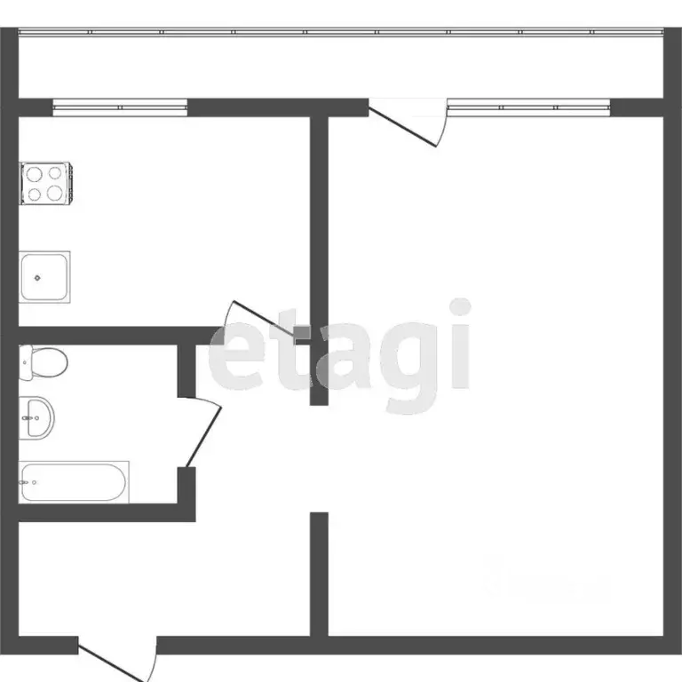 1-к кв. Томская область, Томск тракт Иркутский, 37 (36.6 м) - Фото 2