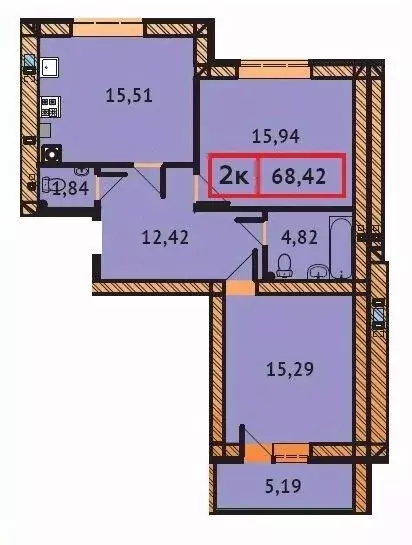 2-к кв. Ивановская область, Иваново Ивановская ул. (68.42 м) - Фото 0