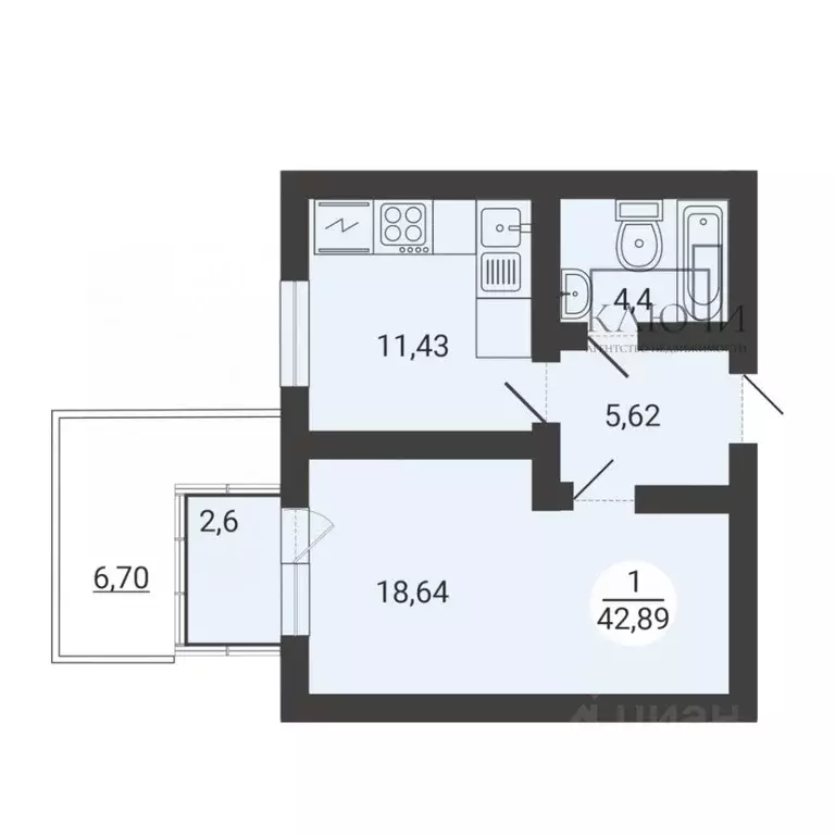 1-к кв. Челябинская область, Магнитогорск ул. Зеленый Лог, 61 (42.0 м) - Фото 2