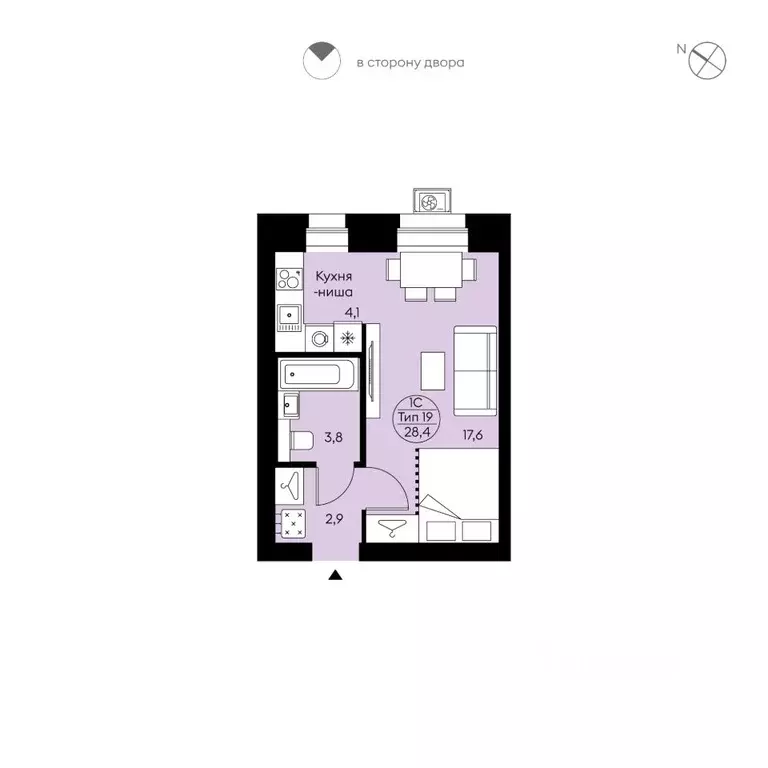 Студия Коми, Сыктывкар Давпон мест., Бьярма жилой комплекс (28.4 м) - Фото 1