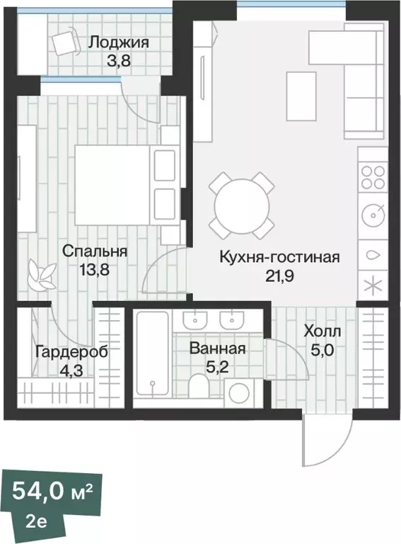 1-к кв. Тюменская область, Тюмень Ямская ул., 159с1/21 (51.99 м) - Фото 1