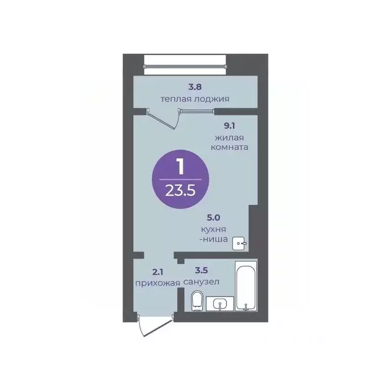 1-к кв. Красноярский край, Красноярск ул. Апрельская, 9 (23.5 м) - Фото 0